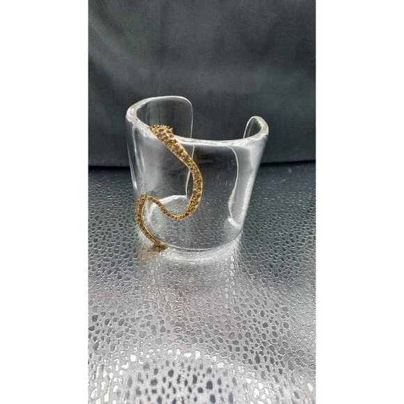 Alexis Bittar Spring/Summer 2013 Lucite Bracelet w/Golden Snake Statemen… - Picture 2 of 16